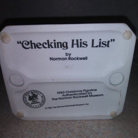 Norman Rockwell Checking His List Santa Christmas Figurine 1980 - Picture 5 of 5